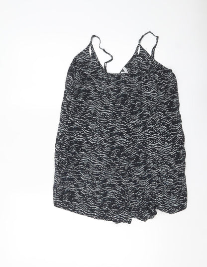 O'Neill Womens Black White Viscose Playsuit Size 8 Lightweight Casual