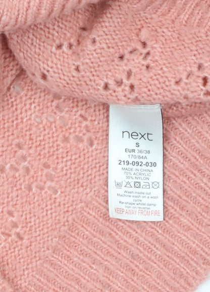 Next Womens Pink Acrylic Knit V-Neck Cardigan Size S
