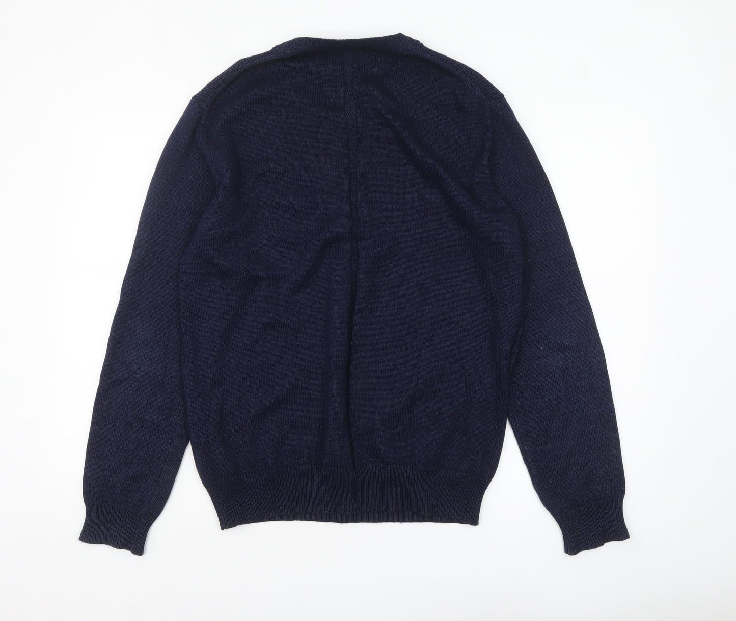 FCUK Men's Blue Cotton Knit Crew Neck Pullover Jumper Size M