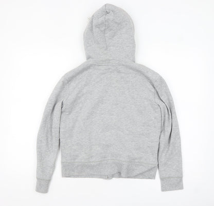 GAP Girls Grey Full Zip Fur Trim Hoodie Size 12-13 Years