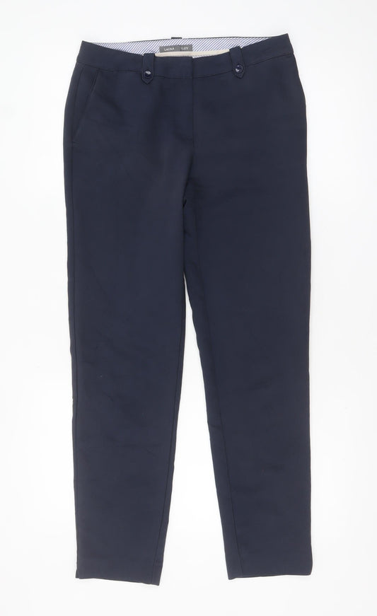 Laura Ashley Women's Blue Chino Trousers Size 8 Slim Fit