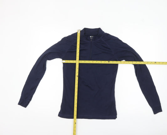 Mountain Warehouse Womens Blue Size 8 Long Sleeve Isotherm 1/4 Zip Top