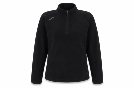 Quechua Women Black Fleece Pullover Sweatshirt XL Warm Outdoor Hiking Top