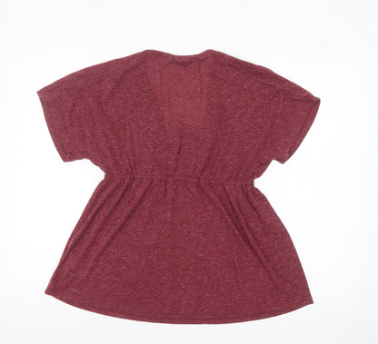 Blooming Marvellous Women's Red Tunic Blouse Size 16 V-Neck Relaxed Fit