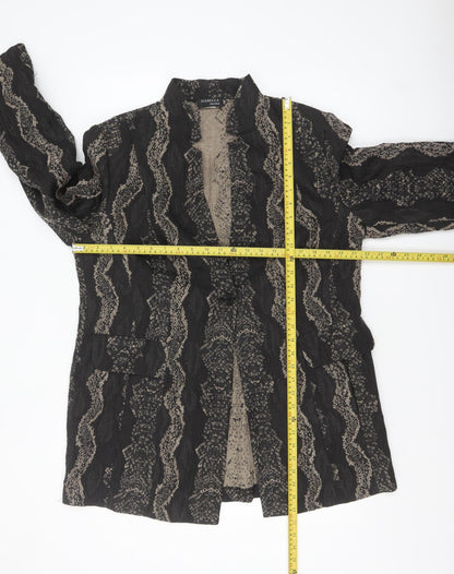 Habella Women's Black Patterned Blazer Size 14 Classic Jacket