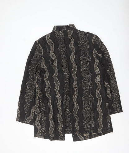 Habella Women's Black Patterned Blazer Size 14 Classic Jacket