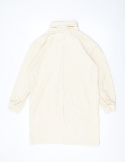 Max Women’s Beige Roll Neck Long Sleeve Cotton Top M