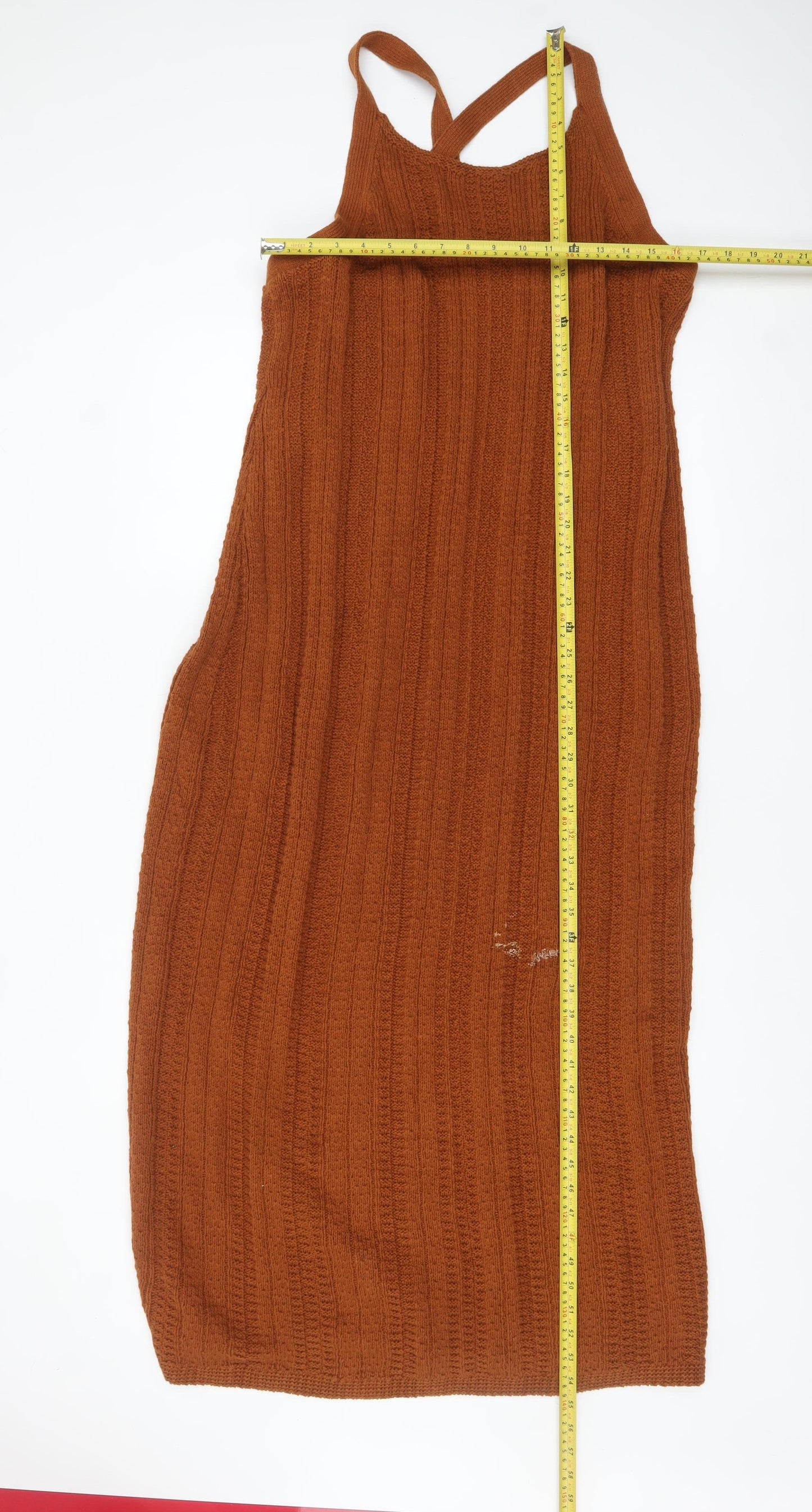 Marks and Spencer Women Brown Size 20 Knit Halter Bodycon Midi Dress