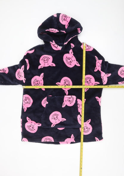 Marks and Spencer Girls Blue Percy Pig Fleece Hooded Robe 9-10 Years