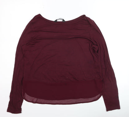 Dorothy Perkins Women's Red Long Sleeve Jersey Blouse UK 10