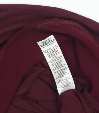 Dorothy Perkins Women's Red Long Sleeve Jersey Blouse UK 10