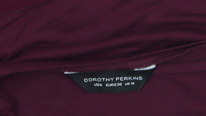 Dorothy Perkins Women's Red Long Sleeve Jersey Blouse UK 10