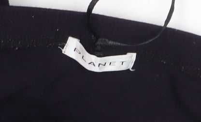 Planet Women’s Black A-Line Midi Jersey Skirt Size L