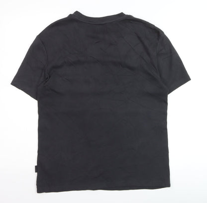 River Island Men's Black Colourblock Crew Neck T-Shirt Size S