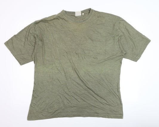 The Trader Men's Green XL Crew Neck Short Sleeve Cotton T-Shirt