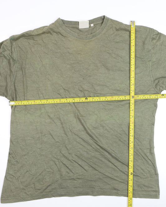 The Trader Men's Green XL Crew Neck Short Sleeve Cotton T-Shirt