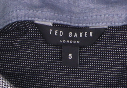 Ted Baker Men's Grey Button-Down Cotton Polo Shirt Size L