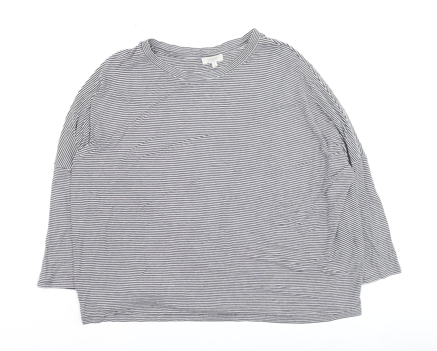 Hobbs Women's Blue Striped Long Sleeve Jersey T-Shirt Size M