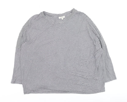 Hobbs Women's Blue Striped Long Sleeve Jersey T-Shirt Size M