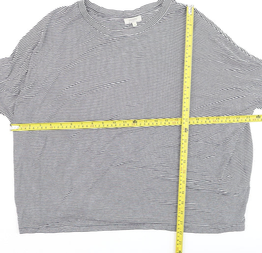 Hobbs Women's Blue Striped Long Sleeve Jersey T-Shirt Size M