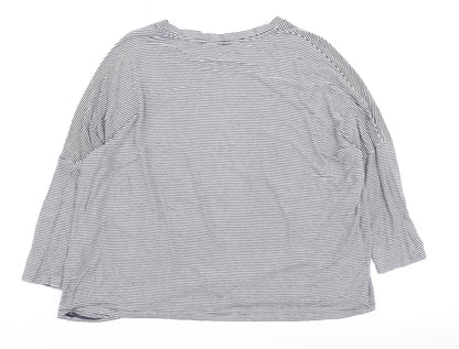 Hobbs Women's Blue Striped Long Sleeve Jersey T-Shirt Size M