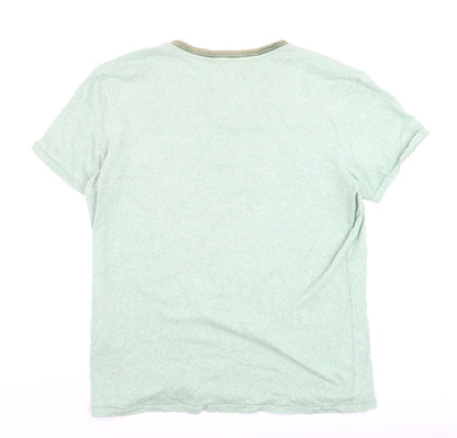 Replay Men's Green XL V-Neck Graphic Pocket T-Shirt