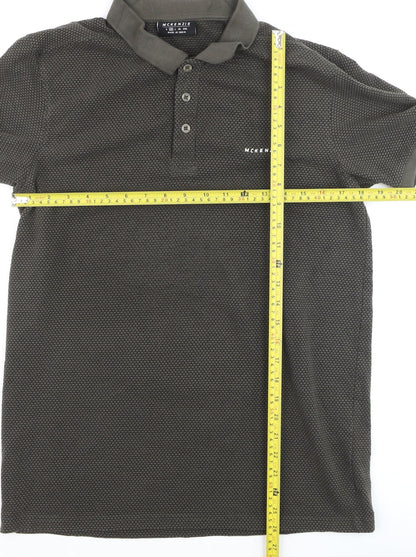 McKenzie Men’s Khaki Cotton Blend Short Sleeve Polo Shirt M