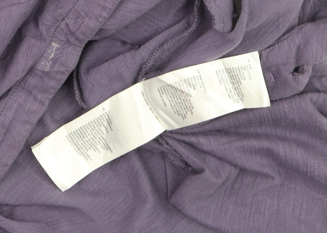 White Stuff Women’s Purple Cotton V-Neck Tunic Blouse UK 16