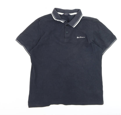 Ben Sherman Men's Blue Cotton Polo Shirt M Regular Fit