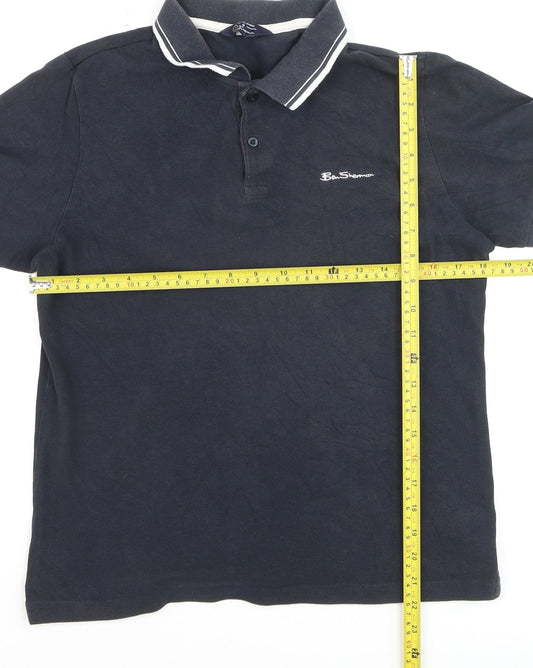 Ben Sherman Men's Blue Cotton Polo Shirt M Regular Fit
