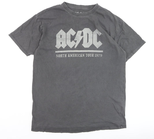 AC/DC Women's Grey Band Tour 1979 T-Shirt Size 12 Rock Style