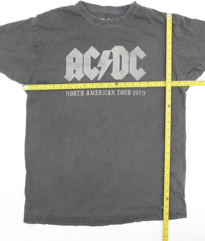 AC/DC Women's Grey Band Tour 1979 T-Shirt Size 12 Rock Style