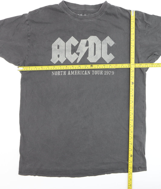 AC/DC Women's Grey Band Tour 1979 T-Shirt Size 12 Rock Style
