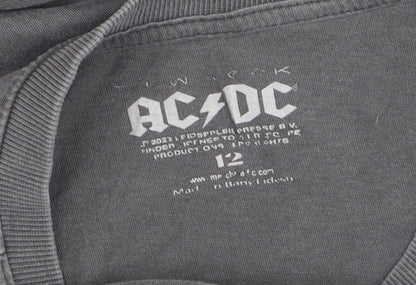 AC/DC Women's Grey Band Tour 1979 T-Shirt Size 12 Rock Style