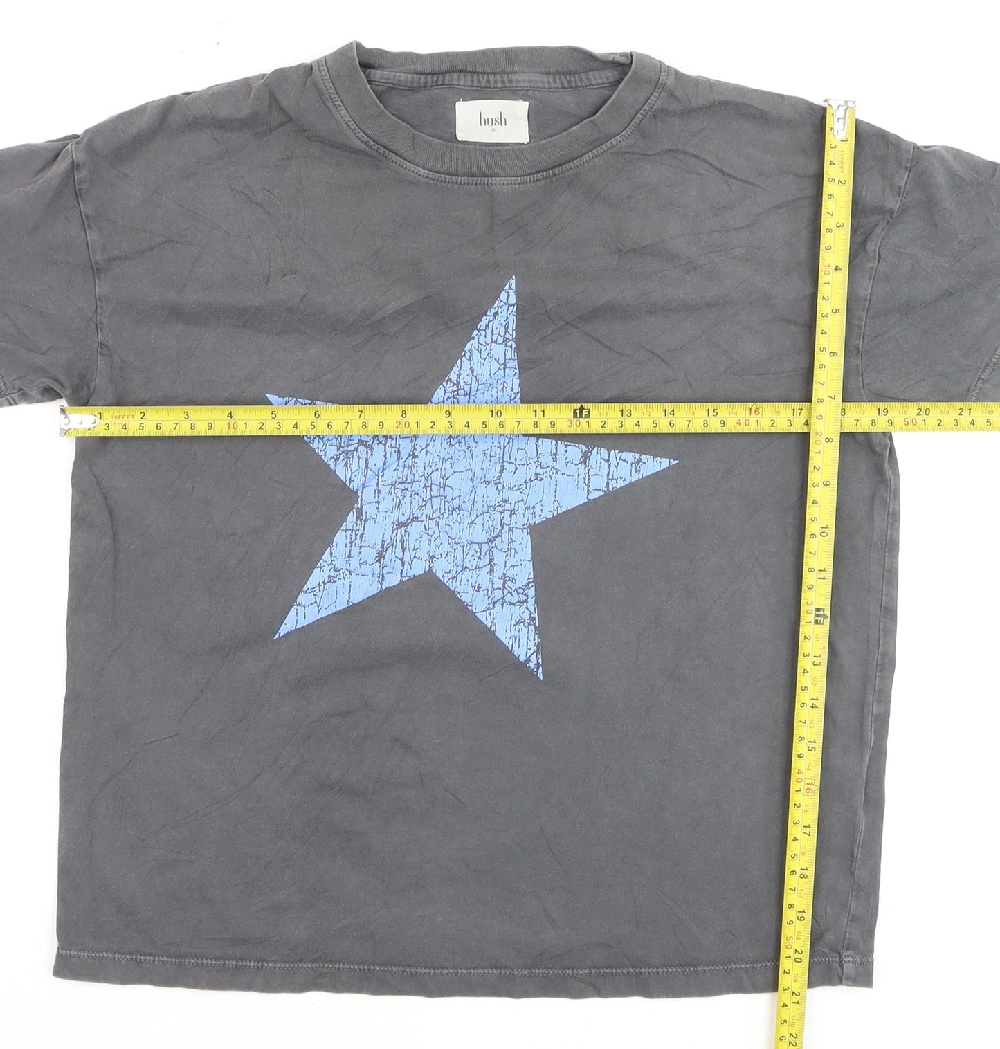 Hush Women’s Grey Star Print Cotton Short Sleeve T-Shirt XS