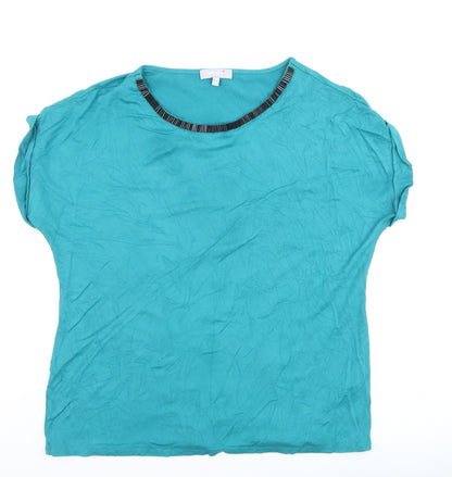 Marks and Spencer Per Una Blue Beaded Neck Women’s Size 18 Jersey T-Shirt