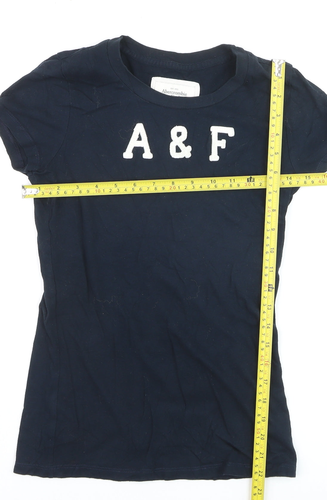 Abercrombie & Fitch Women's Blue Slim Fit Basic T-Shirt Size S