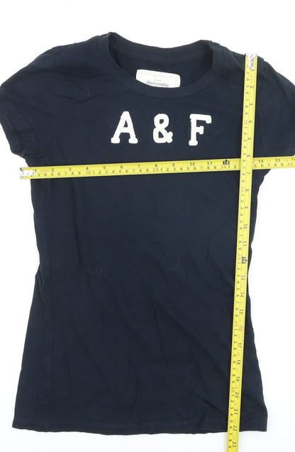 Abercrombie & Fitch Women's Blue Slim Fit Basic T-Shirt Size S