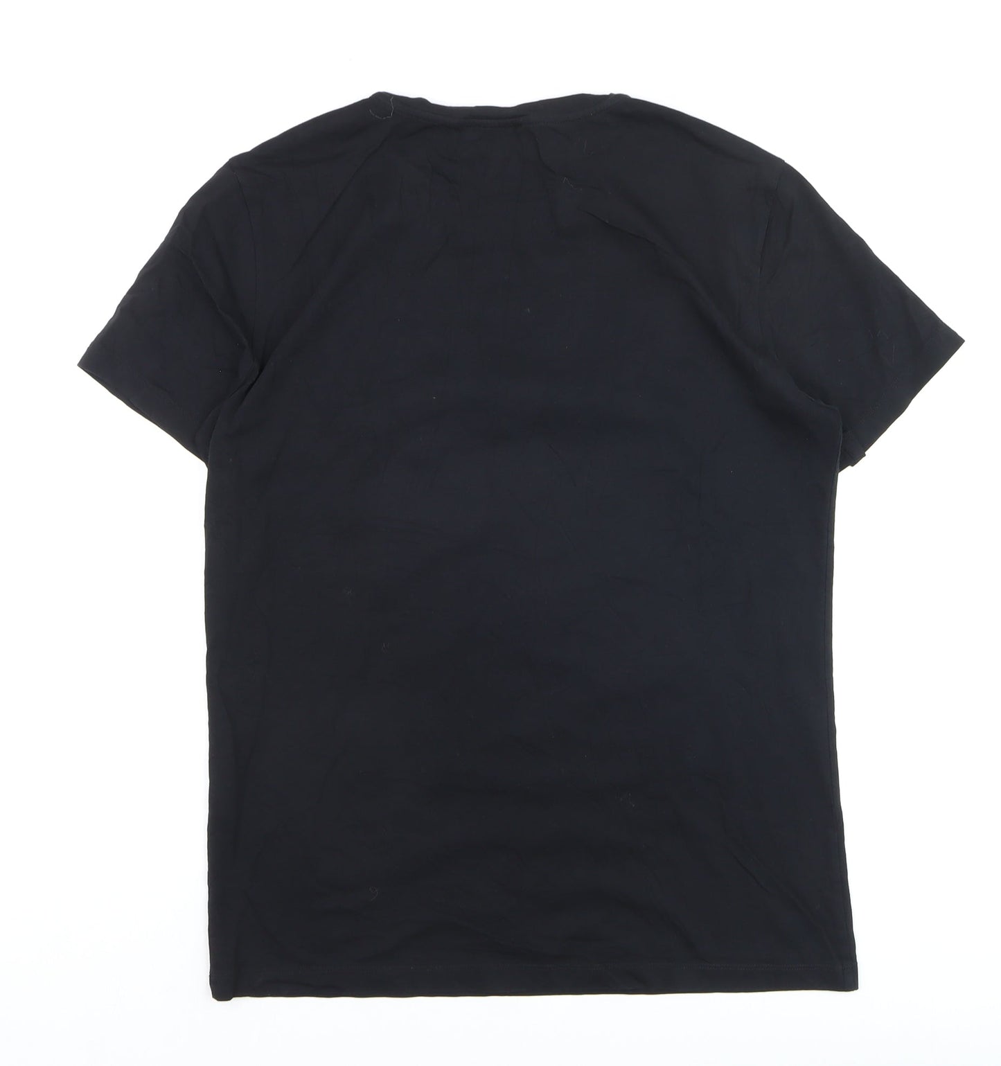 Emporio Armani Men's Black Space Art Graphic T-Shirt Medium