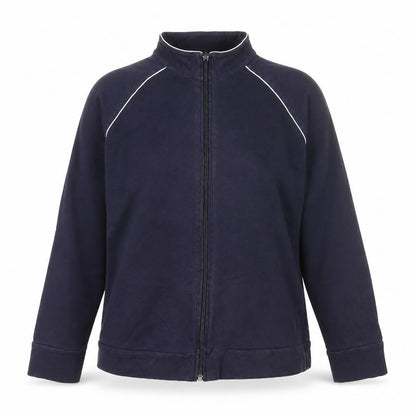 Marks and Spencer Women's Blue Size 20 Track Jacket Full Zip Cotton Blend