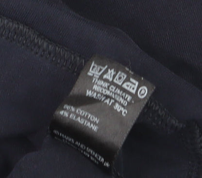 Marks and Spencer Women's Blue Size 20 Track Jacket Full Zip Cotton Blend