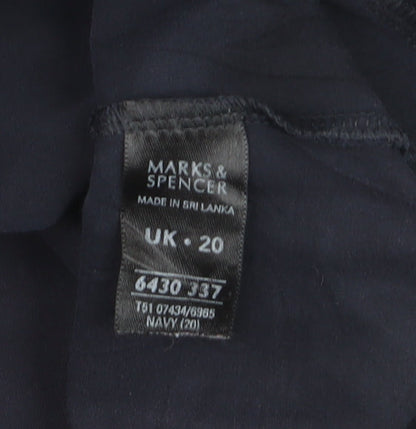 Marks and Spencer Women's Blue Size 20 Track Jacket Full Zip Cotton Blend