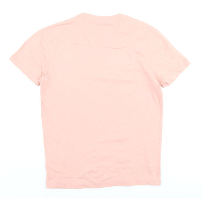 Tommy Hilfiger Denim Men's Pink Crew Neck Cotton T-Shirt - Size S