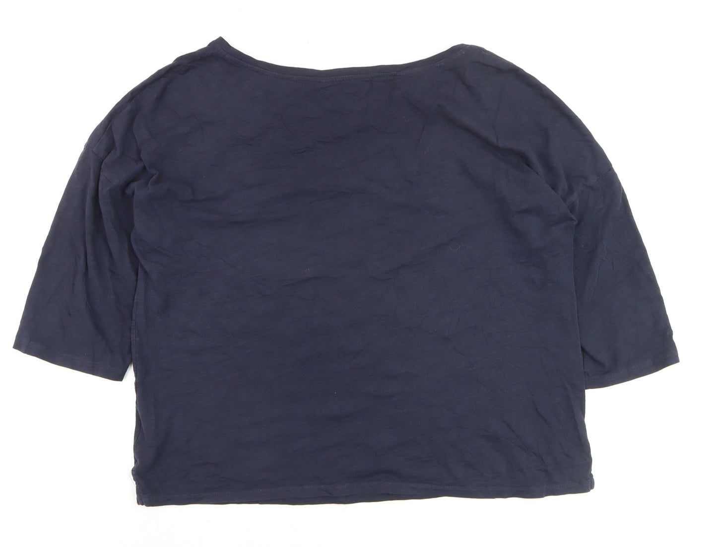 Boden Women’s Blue Cotton Jersey 3/4 Sleeve T-Shirt Size L