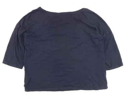 Boden Women’s Blue Cotton Jersey 3/4 Sleeve T-Shirt Size L