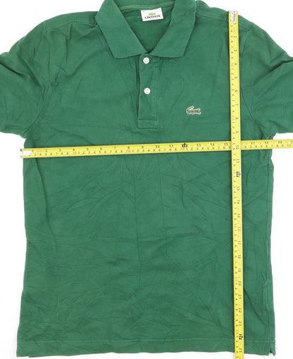 Lacoste Mens Green Short Sleeve Cotton Polo Shirt Size M