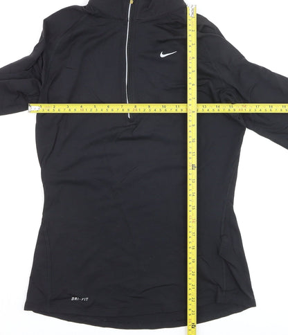 Nike Boys Black Dri-FIT 1/4 Zip Long Sleeve Pullover Sweatshirt S
