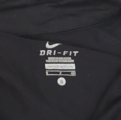Nike Boys Black Dri-FIT 1/4 Zip Long Sleeve Pullover Sweatshirt S