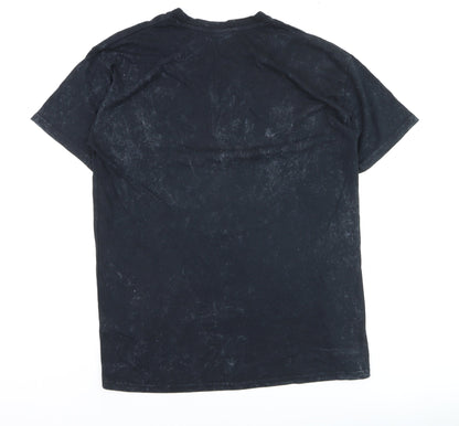 BoohooMAN Men's Black Skull Floral Limited Edition T-Shirt Size S