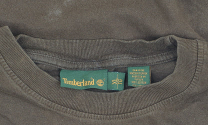 Timberland Men's Brown XL Cotton Crew Neck Logo T-Shirt